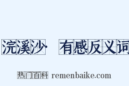 浣溪沙·有感反义词是什么意思的图片